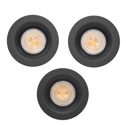Eglo - Komplekt 3 tk LED-vannitoa sisseehitatavad laevalgustid LED/4,9W/230V 2700/4000/6500K läbimõõt 8,8 cm IP65 must