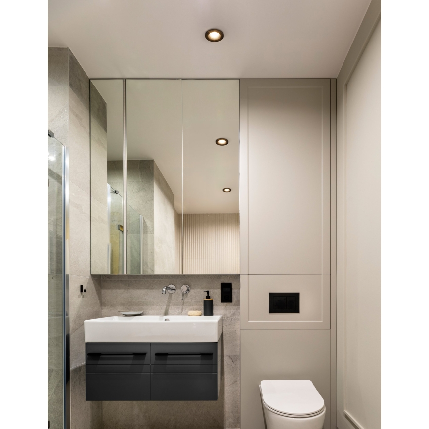 Eglo - Komplekt 3 tk LED-vannitoa sisseehitatavad laevalgustid LED/4,9W/230V 2700/4000/6500K läbimõõt 8,8 cm IP65 must