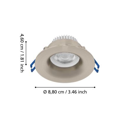 Eglo - LED vannitoa lae sisseehitatav valgusti LED/4,9W/230V 2700/4000/6500K läbimõõt 8,8 cm IP65 mattkroom
