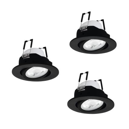Eglo - Komplekt 3x hämardatavad LED RGBW süvistatavad laevalgustid LED/4,7W/230V 2700-6500K must