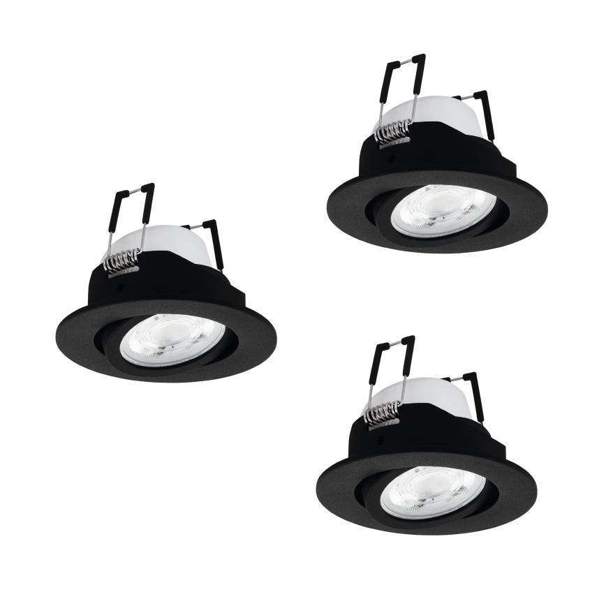 Eglo - Komplekt 3x hämardatavad LED RGBW süvistatavad laevalgustid LED/4,7W/230V 2700-6500K must