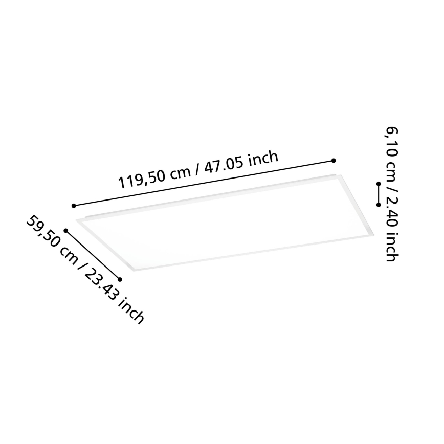 Eglo - Pinnapealne LED-paneel LED/36,5W/230V 2700/4000/6500K 120x60 cm valge