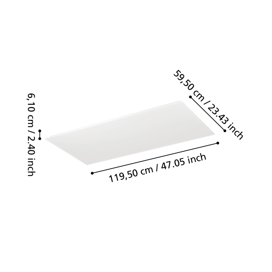 Eglo - LED hämardatav pindpaigaldatav paneel LED/35,5W/230V 2700-6500K 120x60 cm valge + kaugjuhtimispult