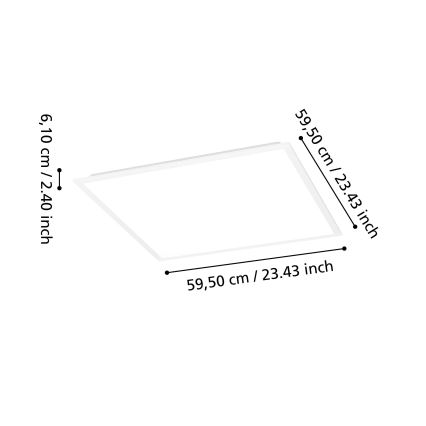 Eglo - LED hämardatav pinnapealne laepaneel LED/33W/230V 2700-6500K 60x60 cm valge + kaugjuhtimispult