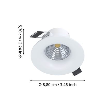 Eglo - LED hämardatav süvistatav laevalgusti LED/6,4W/230V läbimõõt 8,8 cm valge
