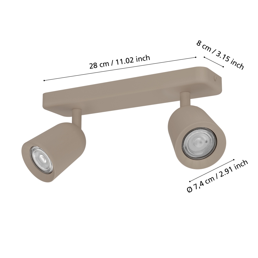 Eglo - spottvalgusti 2xGU10/10W/230V beež