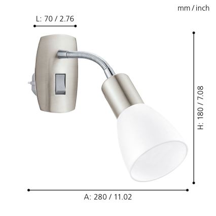 Eglo - Seinavalgusti pistikupessa 1xE14/5W/230V mattkroom