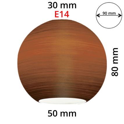 EGLO 90251 - Asendusklaas lühtrile, laualambile, laevalgustile ja kohtvalgustile MY CHOICE E14 d. 9 cm pruun, pühitud