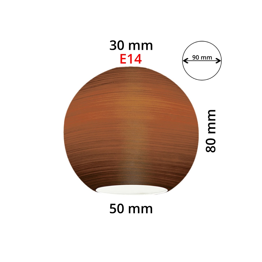 EGLO 90251 - Asendusklaas lühtrile, laualambile, laevalgustile ja kohtvalgustile MY CHOICE E14 d. 9 cm pruun, pühitud
