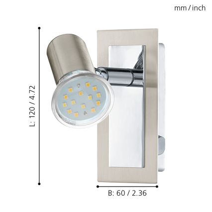 EGLO - Kohtvalgusti seinale 1xGU10//3W/230V
