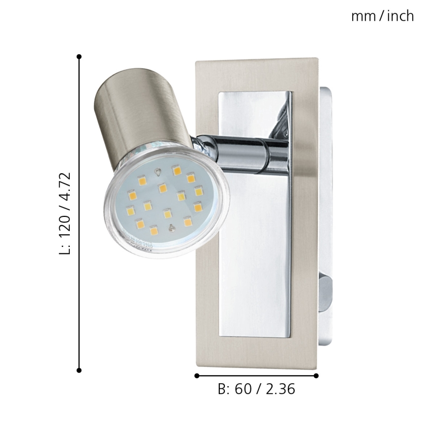 EGLO - Kohtvalgusti seinale 1xGU10//3W/230V