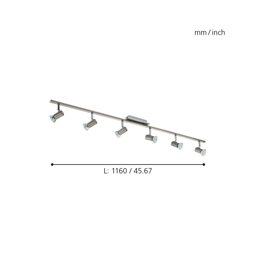 Eglo - Laevalgusti 6xGU10/LED/3W