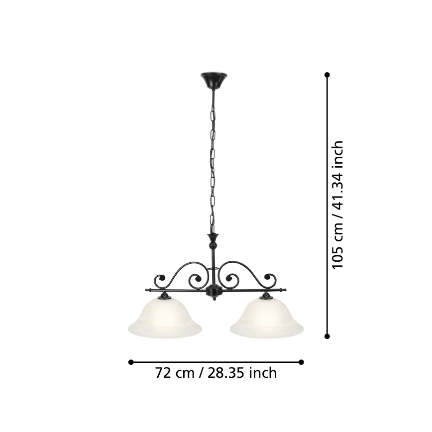 Eglo - Lühter 2xE27/60W/230V