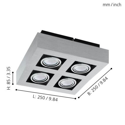 Eglo - LED Kohtvalgusti 4xGU10-LED/5W/230V