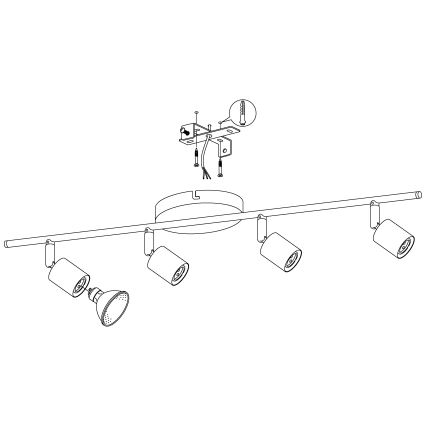 Eglo - LED Kohtvalgusti 4xGU10-LED/2,8W/230V