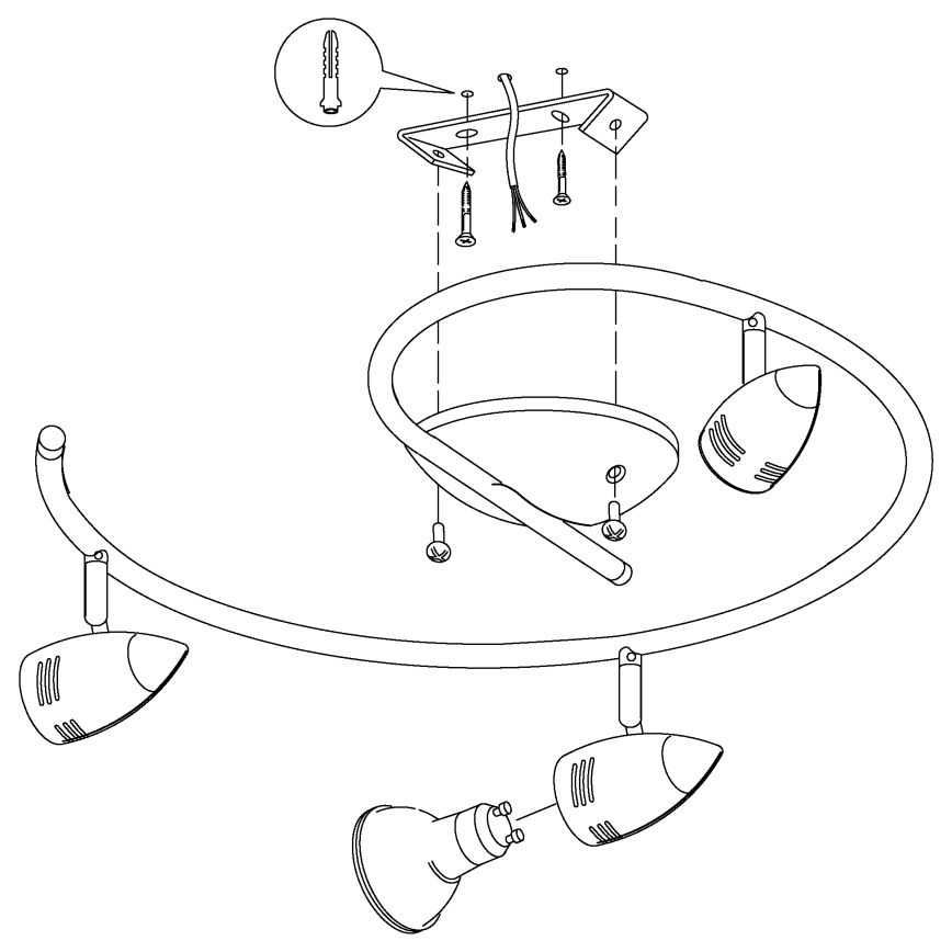 Eglo - LED Kohtvalgusti  3xGU10-LED/3W/230V