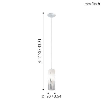 Eglo 92739 - Lühter RIVATO 1xE27/60W/230V
