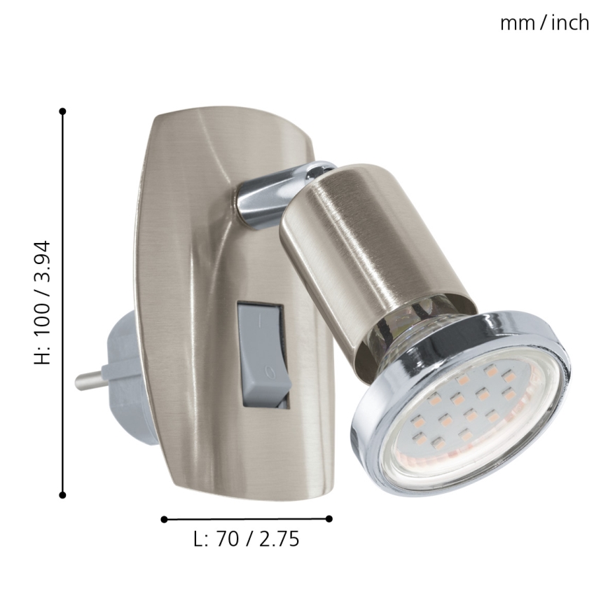 Eglo - LED Valgusti pistikupessa 1xGU10-LED/3W/230V