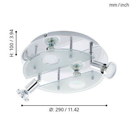 Eglo - LED-laevalgusti 4xGU10/3W