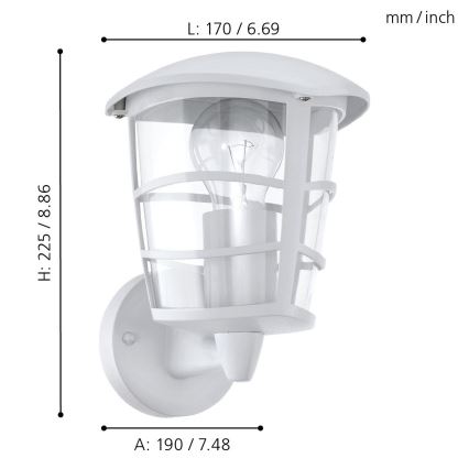 Eglo - LED Väli seinavalgusti 1xE27/8,5W/230V IP44