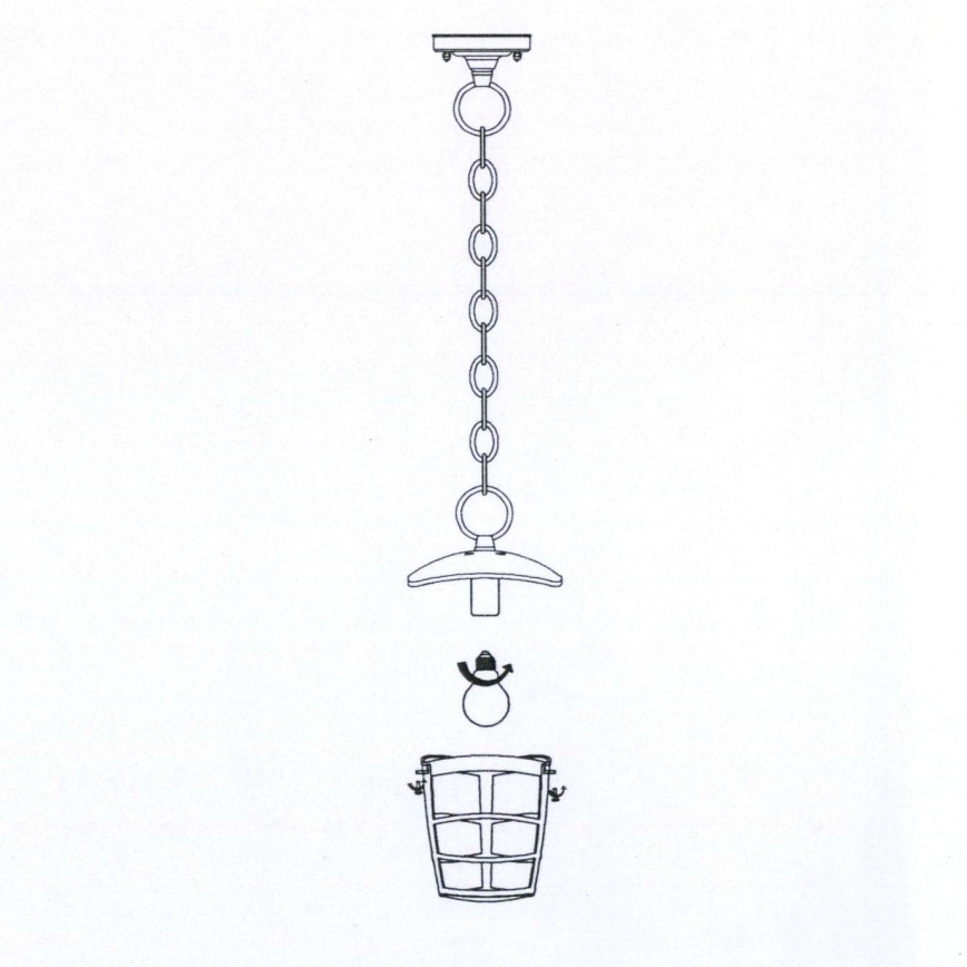 Eglo 93406 - LED välistingimuste lühter ALORIA 1xE27/8,5W/230V IP44