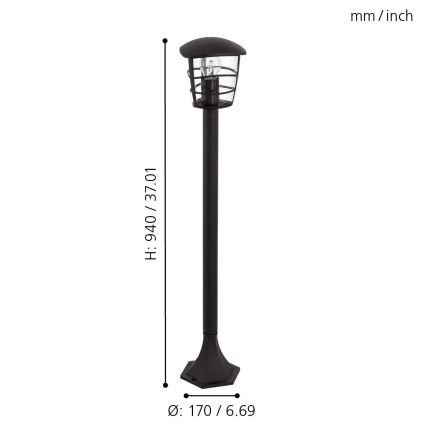 Eglo - LED välisvalgusti 1xE27/8,5W/230V IP44 must