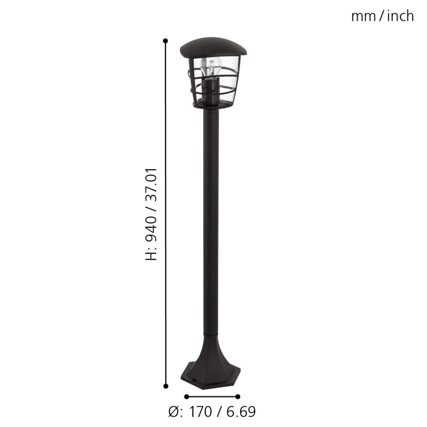 Eglo - LED välisvalgusti 1xE27/8,5W/230V IP44 must