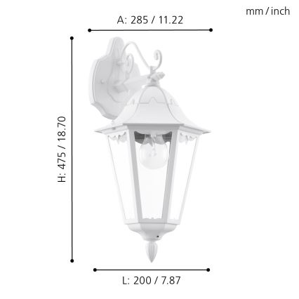 Eglo - Väli seinavalgusti 1xE27/60W/230V IP44