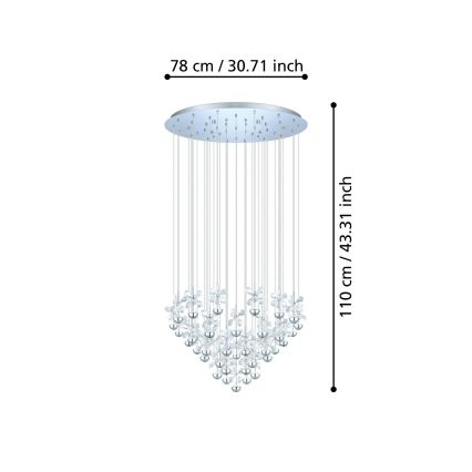 Eglo 93661 - PIANOPOLI LED riputuslühter kaabliga, 107,5 W, 230 V