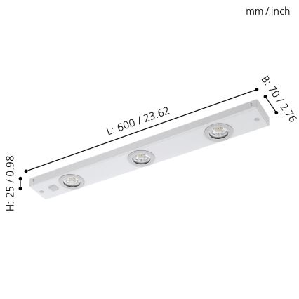 Eglo - LED Kohtvalgusti 3x LED/2.3W/230V