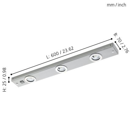 Eglo - LED Kohtvalgusti KOB 3xLED/2.3W/230V