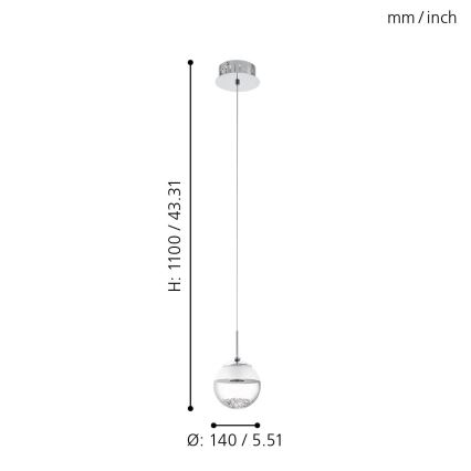 Eglo - LED ripplühter 1xLED/5W/230V