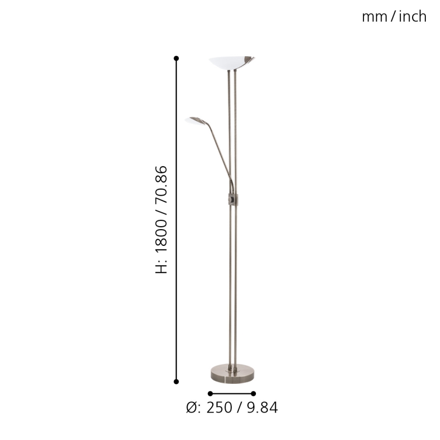 Eglo - LED Hämardatav põrandalamp LED/20W + LED/2,5W pronks