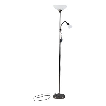 Eglo - Põrandalamp 1xE27/60W/230V + 1xE14/25W/230V must/kroom