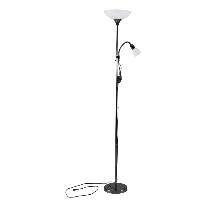 Eglo - Põrandalamp 1xE27/60W/230V + 1xE14/25W/230V must/kroom
