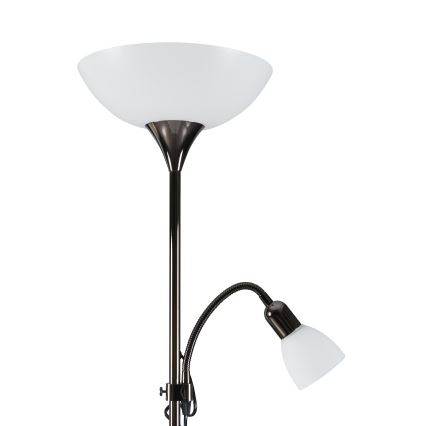 Eglo - Põrandalamp 1xE27/60W/230V + 1xE14/25W/230V must/kroom