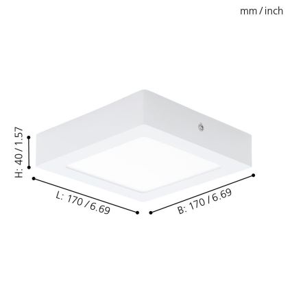 Eglo 94073 - LED Laevalgusti FUEVA 1 LED/10.95W/230V