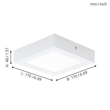 Eglo 94074 - LED Laevalgusti FUEVA 1 LED/10.88W/230V