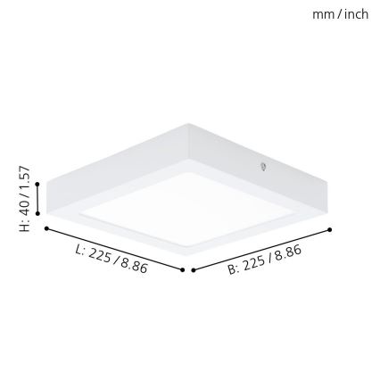 Eglo 94078 - LED Laevalgusti FUEVA 1 LED/16.44W/230V
