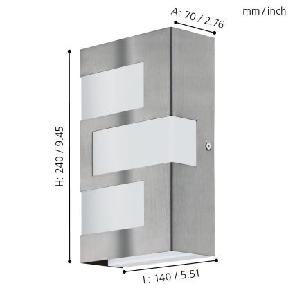 Eglo 94086 - LED välisvalgusti RALORA 3x LED/2.5W/230V