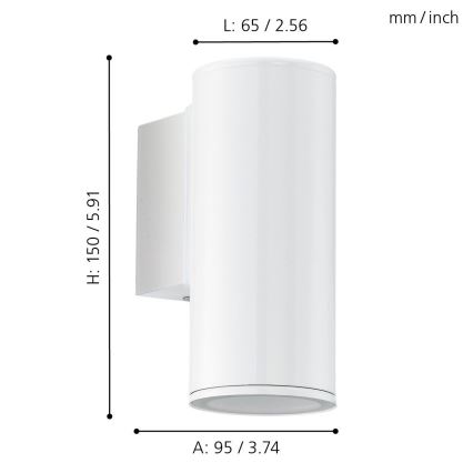 Eglo - LED Välivalgustus 1xGU10/3W/230V IP44