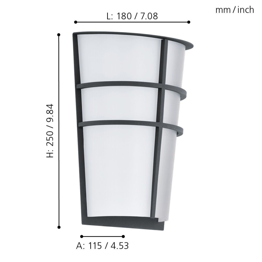 Eglo 94138 - LED välisseinavalgusti BREGANZO 2xLED/2,5W/230V IP44