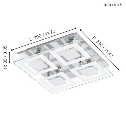 Eglo - LED-laevalgusti 4xGU10-LED/3W/230V