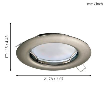 Eglo - KOMPLEKT 3x LED Süvistatav laevalgusti PENETO 3xGU10-LED/3W/230V