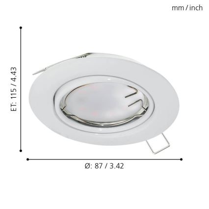 Eglo - LED Süvistatav valgusti 1xGU10-LED/5W/230V