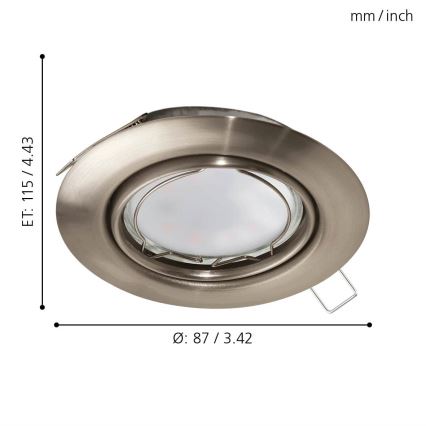 Eglo - LED Süvistatav laevalgusti 1xGU10-LED/5W/230V