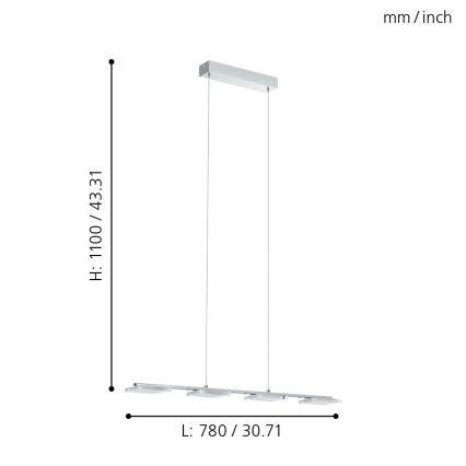 Eglo- LED Ripplühter 4xLED/4.5W/230V