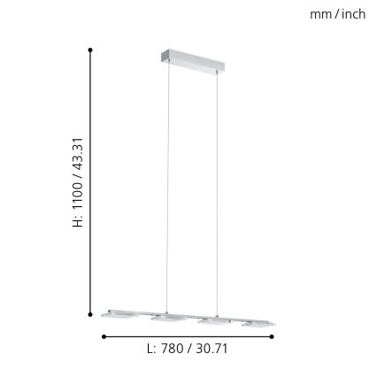 Eglo 94244 - LED Ripplühter CARTAMA 4xLED/4.5W/230V