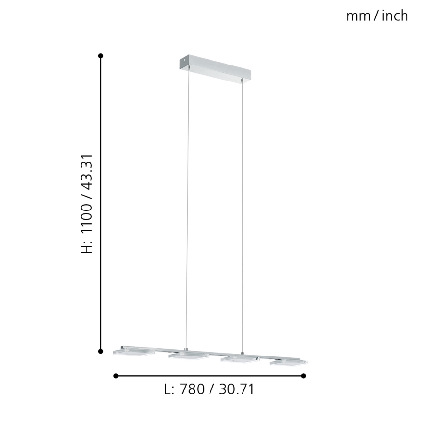 Eglo- LED Ripplühter 4xLED/4.5W/230V