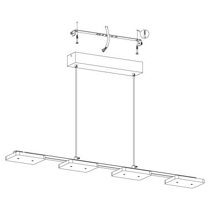 Eglo 94244 - LED Ripplühter CARTAMA 4xLED/4.5W/230V